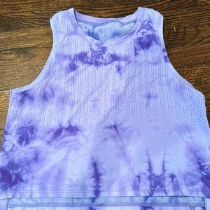 Purple tie dye athletic cropped tank